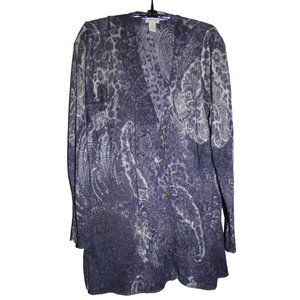 Women's Purple and Metallic Long sweater Cardigan, Large, Chico's